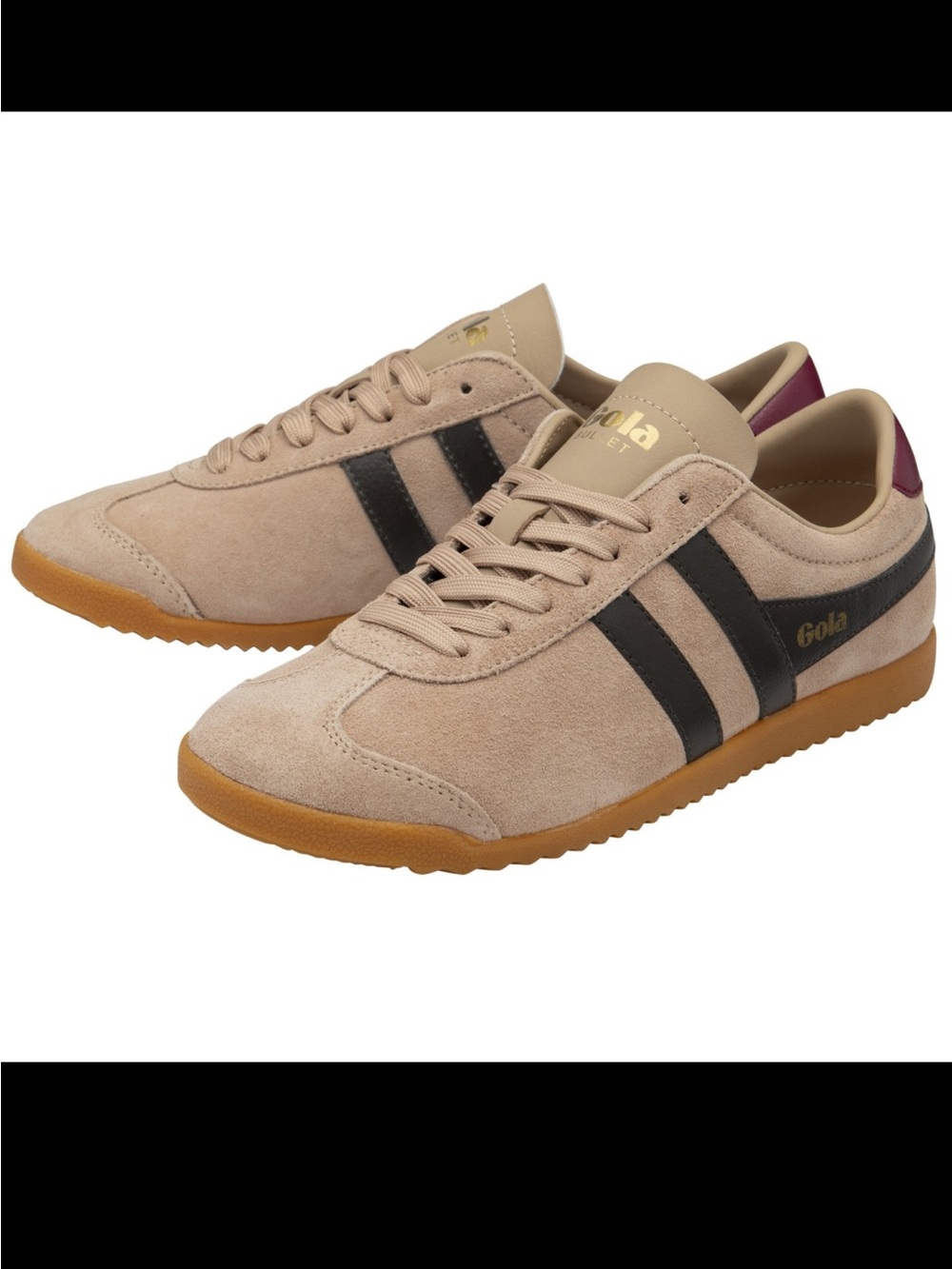 NWT Gola (UK) tan sneakers with black strip and plum heel for a pop of color! - Picture 5 of 6